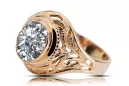 14 Karat Roségold Zircon Ring Vintage Stil vrc012r-zi Art Deco UdSSR sowjetischer russischer Stil